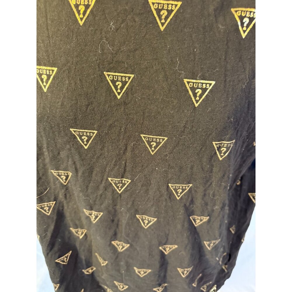 Vintage Guess‎ Logo T-Shirt Shirt Black Gold Mens Size Large L Y2K Street Skater - Picture 2 of 2